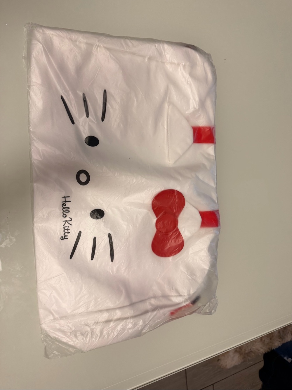 Hello Kitty White Tote with Red Bow Accent